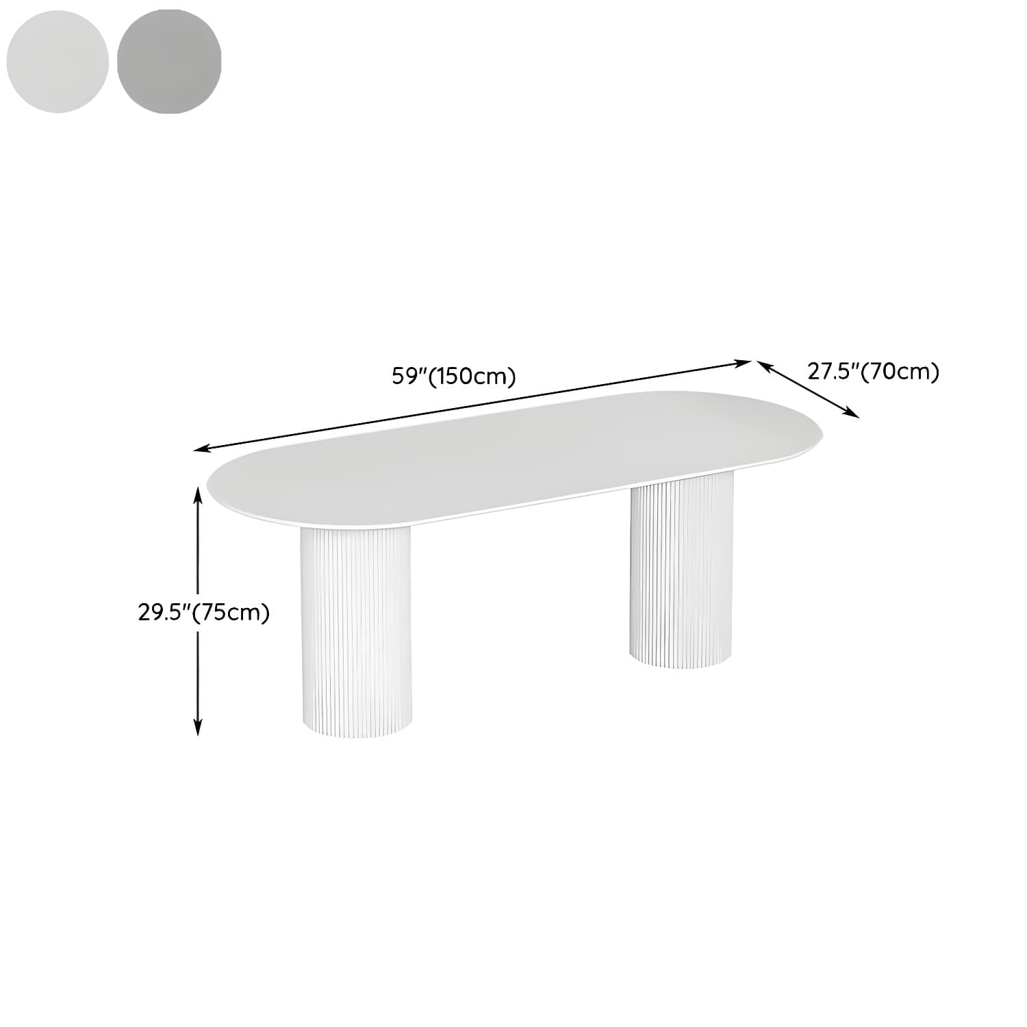 Stylish White Stone Kitchen & Dining Table with Adjoining Pedestal Base - image 15