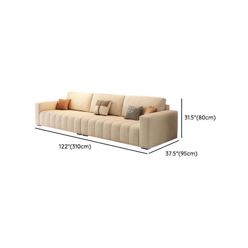 Modern Beige Sectional Sofa in Anti Cat Scratch Fabric with Square Arm - image 19