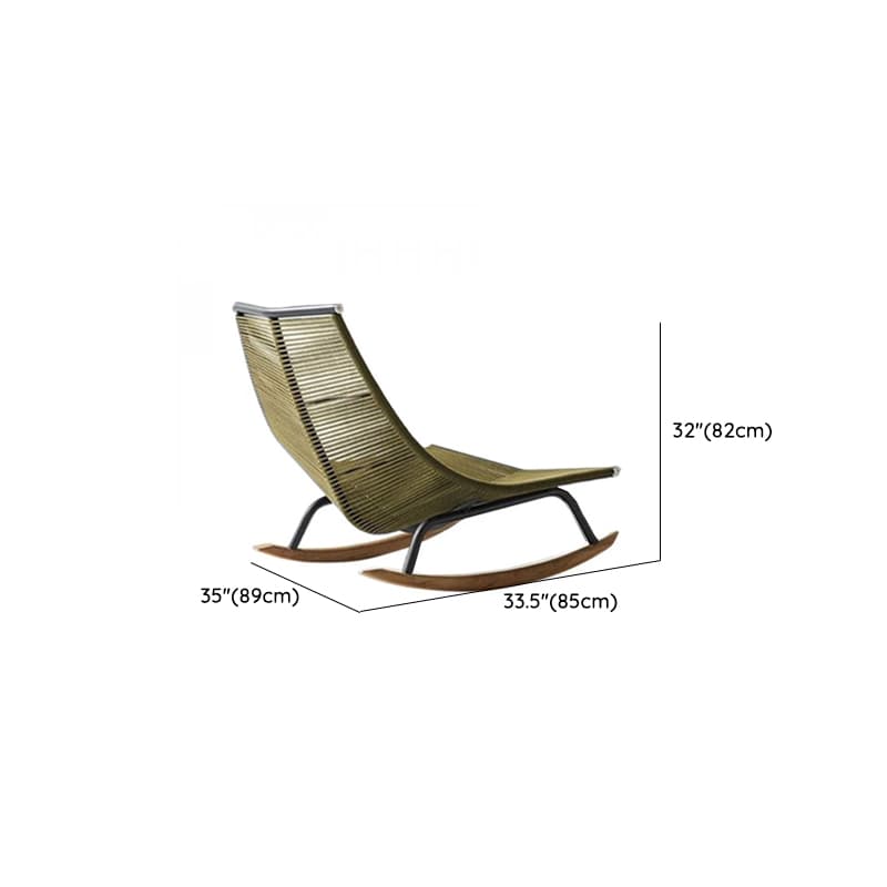 Carmine/Cerulean/Green Nordic Wicker Front Porch Rocking Chairs with Rear Back - image 15