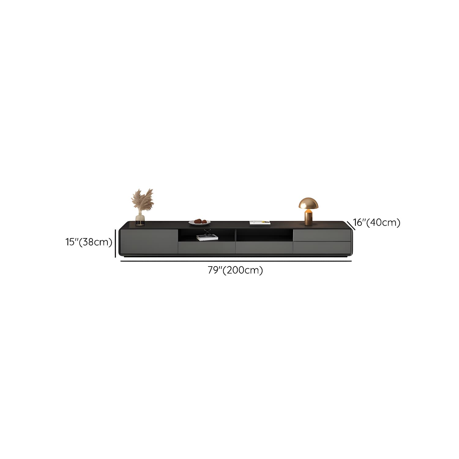 Wooden TV Media Console Scandinavian TV Stand Console with Drawers - image 20