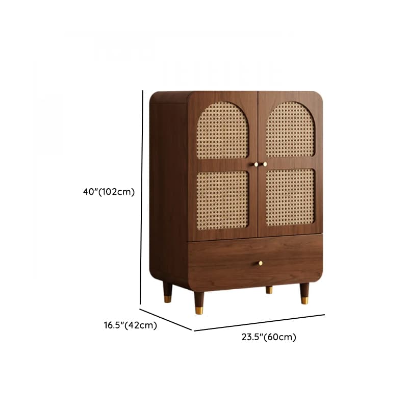 Simple Rectangular Accent Cabinet with Storage, Engineered Wood Countertop, Pull Knobs, Auburn Top, and Soft Close Drawer - image 19