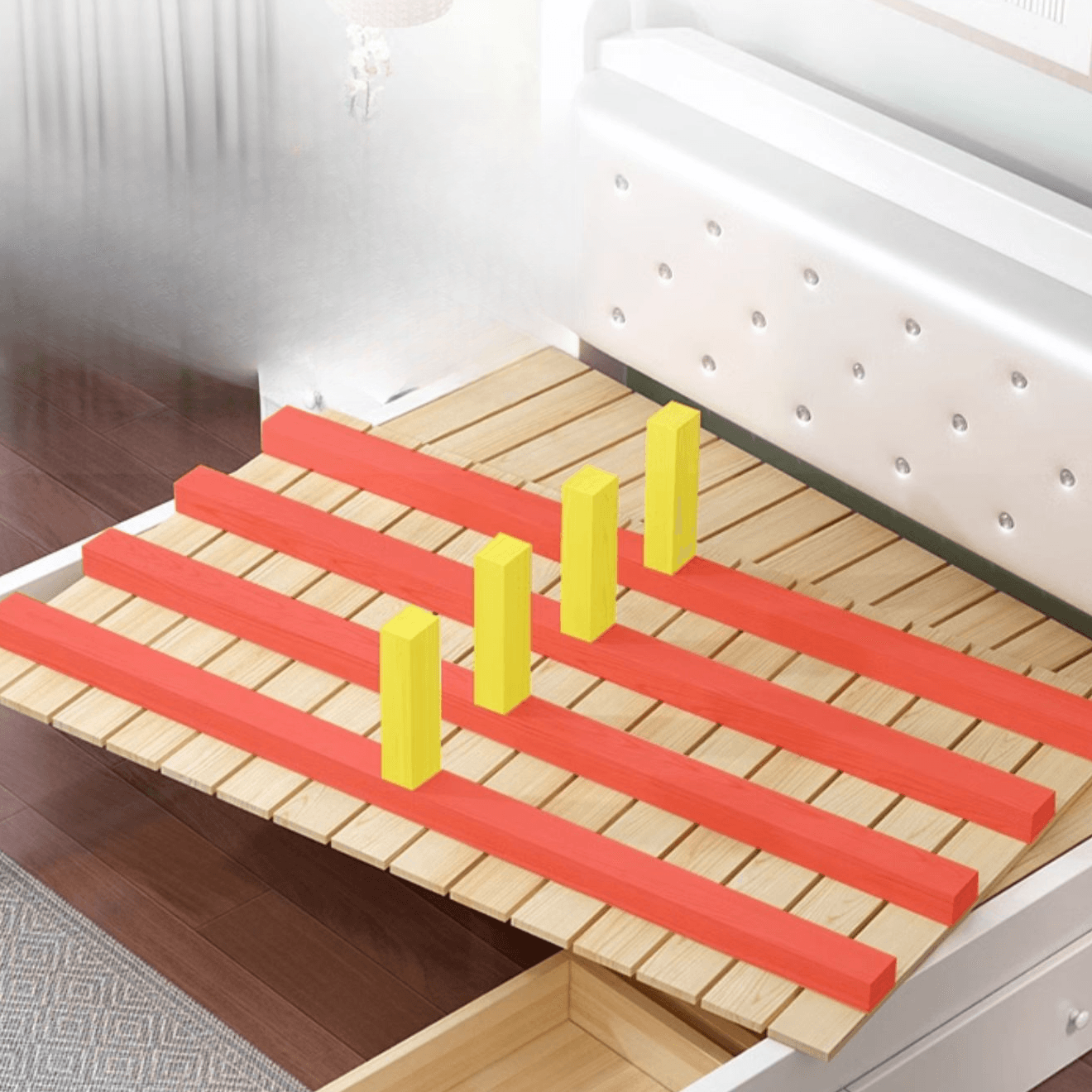 Casual Pine Wood Cabinet Bed/Pallet Bed Frame with 2 Drawers - image 6