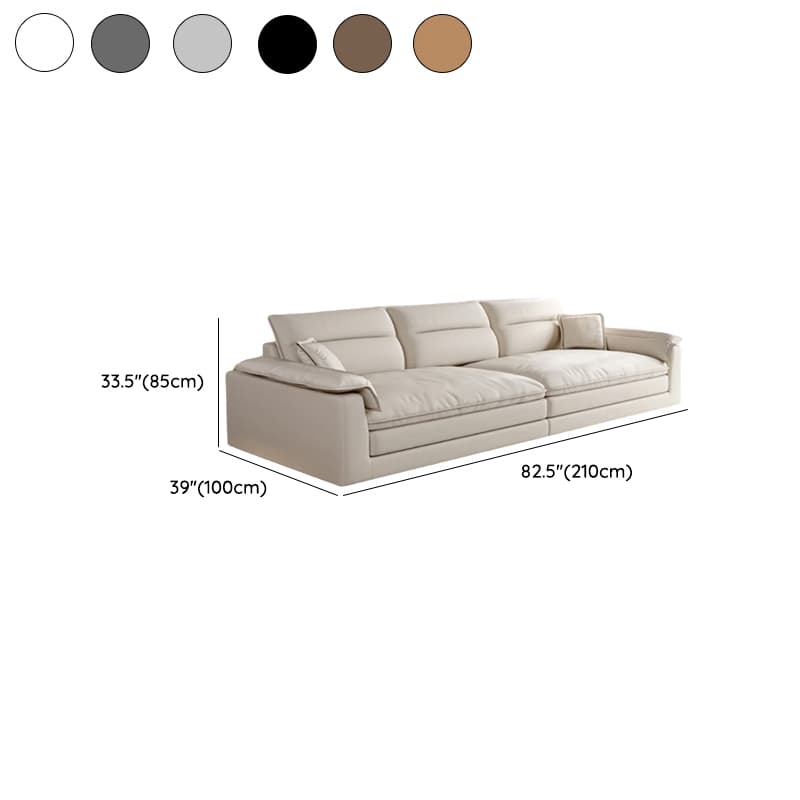 Modish Solid Color Water Resistant Standard Sofa in Light Gray/White/Light Brown with Seats 3/2-seater and 2 Pillows - image 17