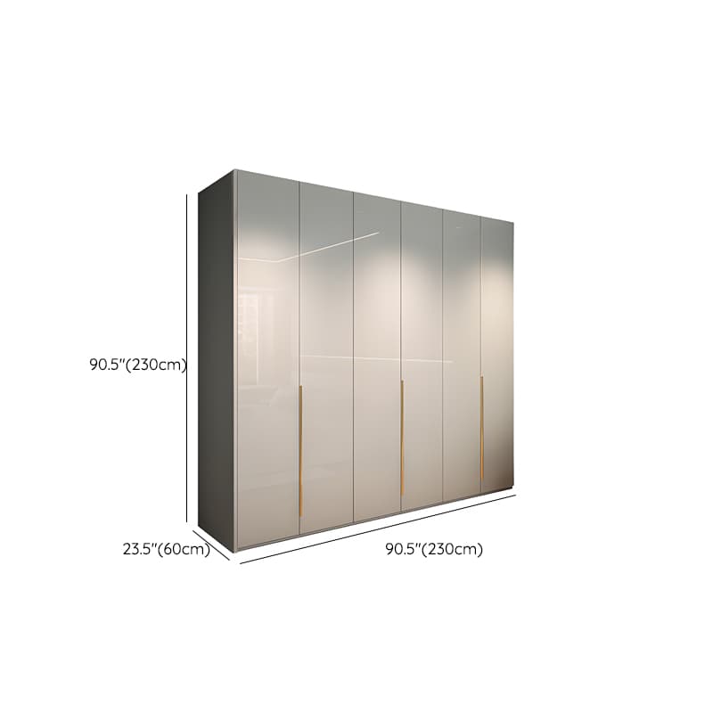 Gray Contemporary Timber Self-supporting Wardrobe Armoire with Soft Close Drawer, Soft Close Door, and Interior Shelves - image 61