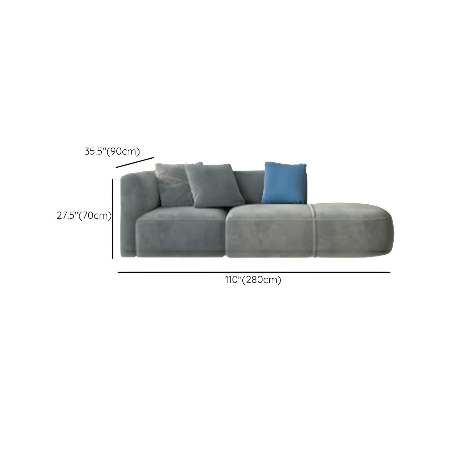 Flannel Upholstered Sectional Sofa in 2 Piece Set - Cozy, Stylish and Comfortable - image 19