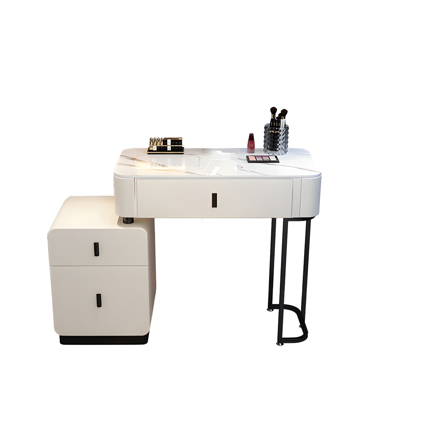 Glam Stone Makeup Counter Bedroom Vanity Dressing Table with Drawer - image 19