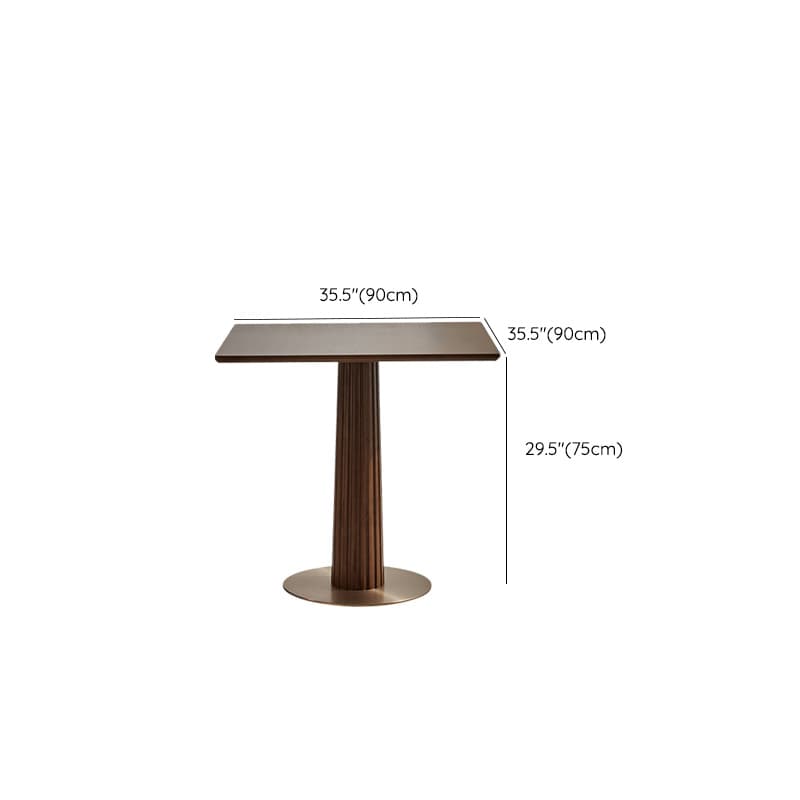 Traditional Brown Wood Dining Table with Wooden Top and Oak Pedestal Base - image 16