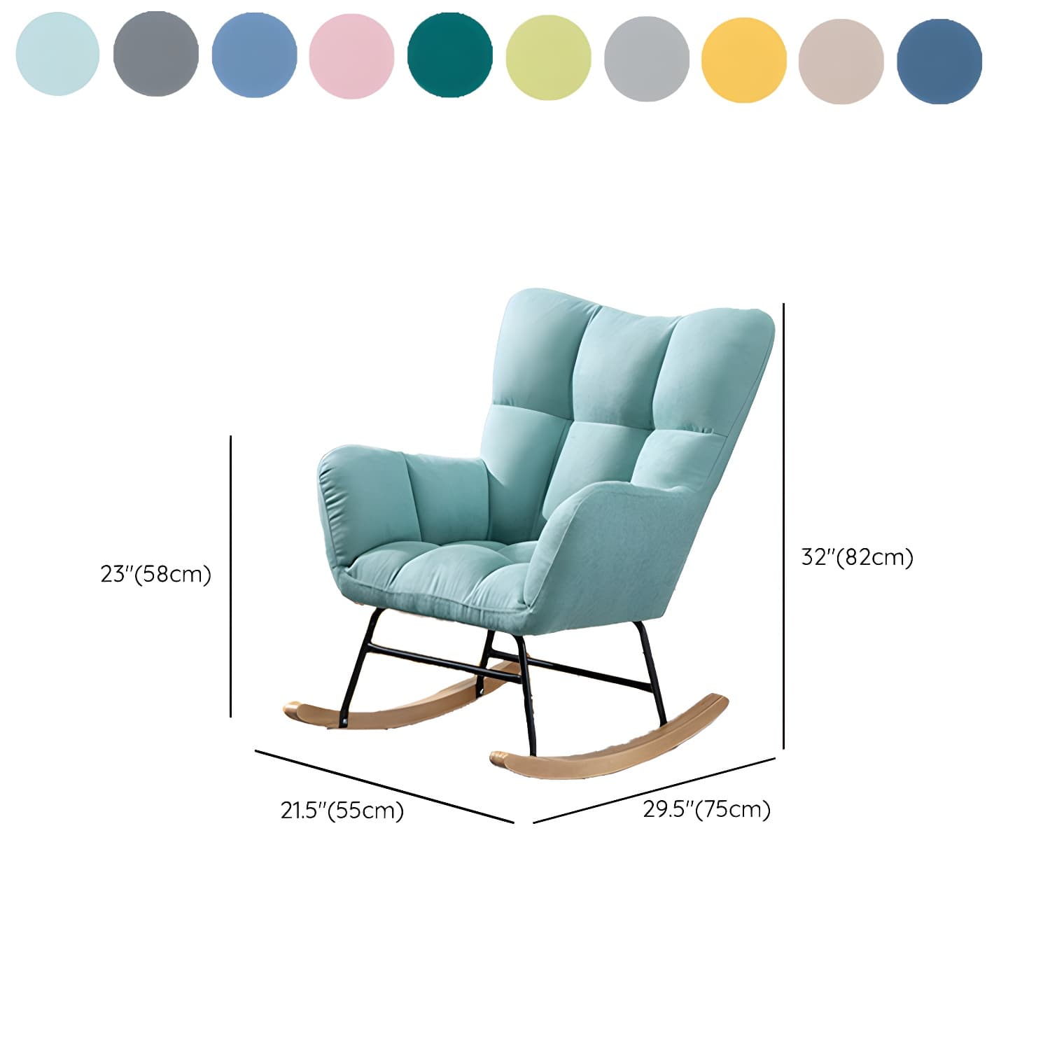 Modern Upholstered Rocking Chair Wingback Rocker Chair for Living Room - image 26