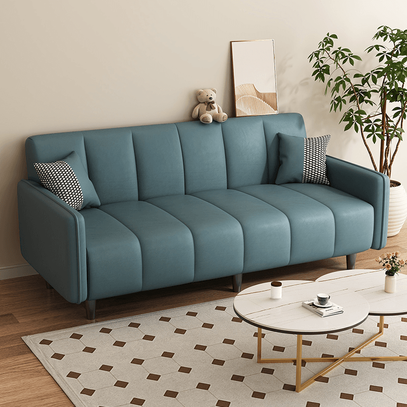 Art Deco Water Resistant Standard Sofa/Loveseat in Azure/Light Green/Citrus Color for Seats 4/3/2-seater with 2 Pillows in Solid Color - image 6