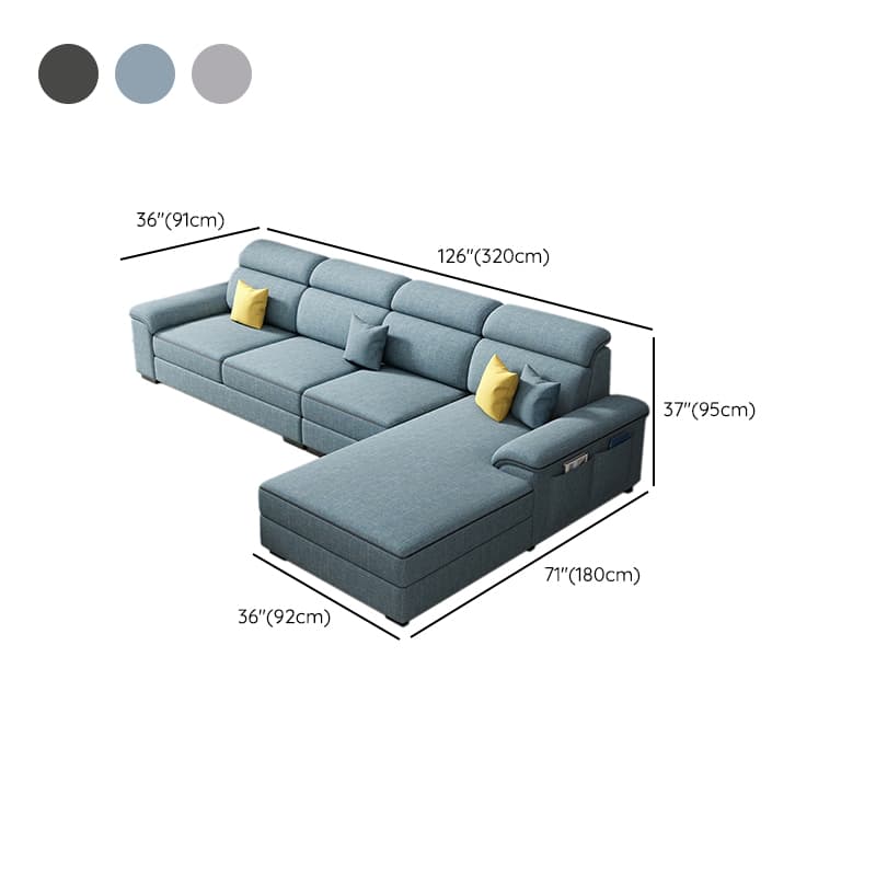 Modern L-Shape Right Hand Facing Sofa & Chaise with Concealed Support - image 15