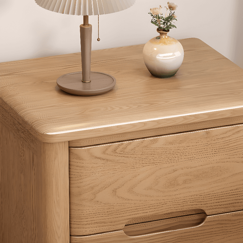 Contemporary Timber Nightstand With Drawer Storage with 2 Drawers/3 Drawers & Leg - image 7