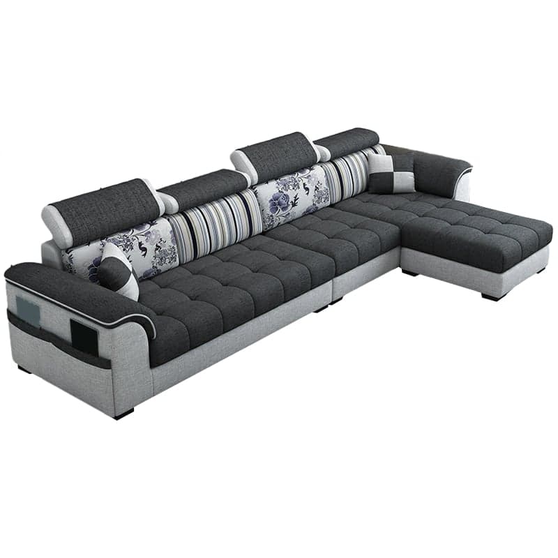 Modern Reversible L-Shape Sectional Sofa with Pillow Top Arm Design and Adjustable Headrest - image 5