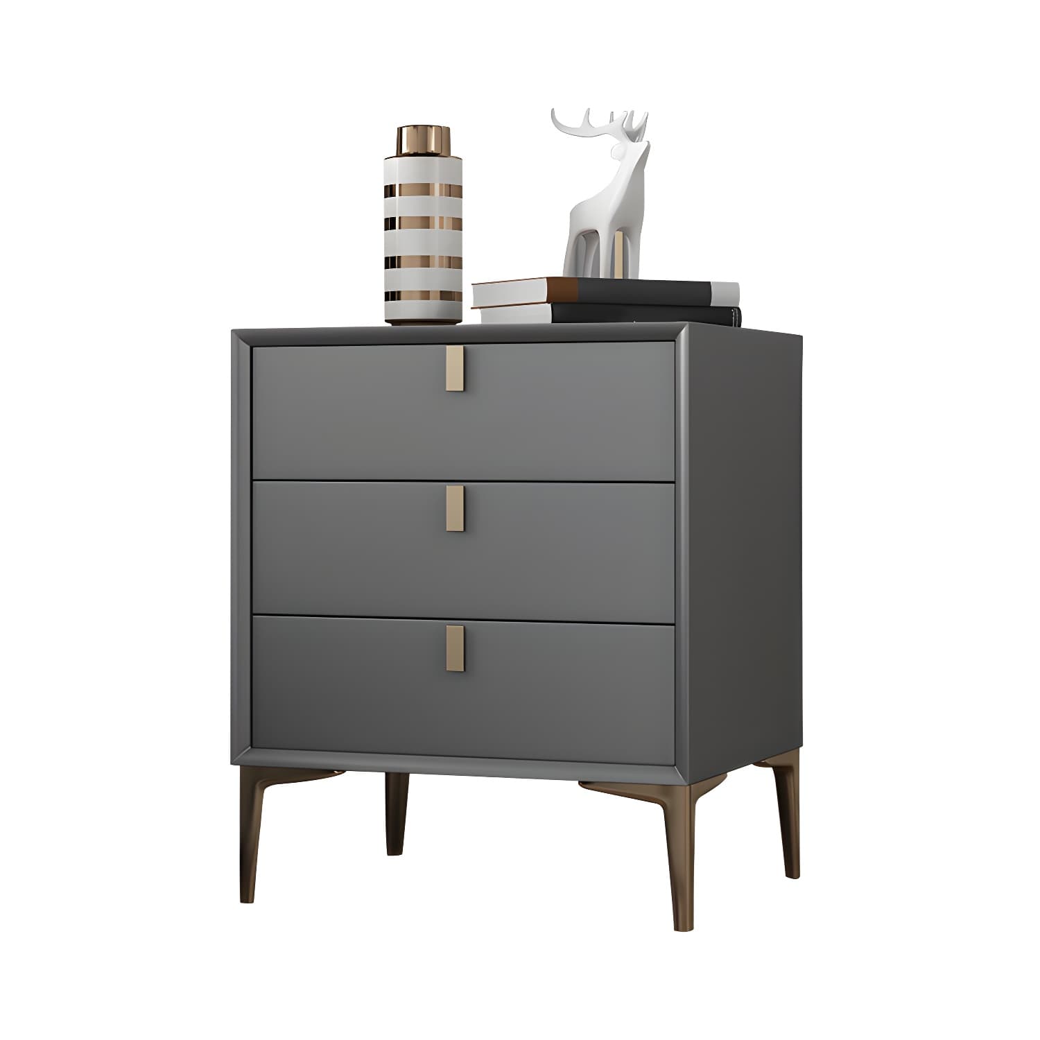 Modern Wood Bachelor's Chest with 3 Drawers and Faux Leather Countertop - image 12
