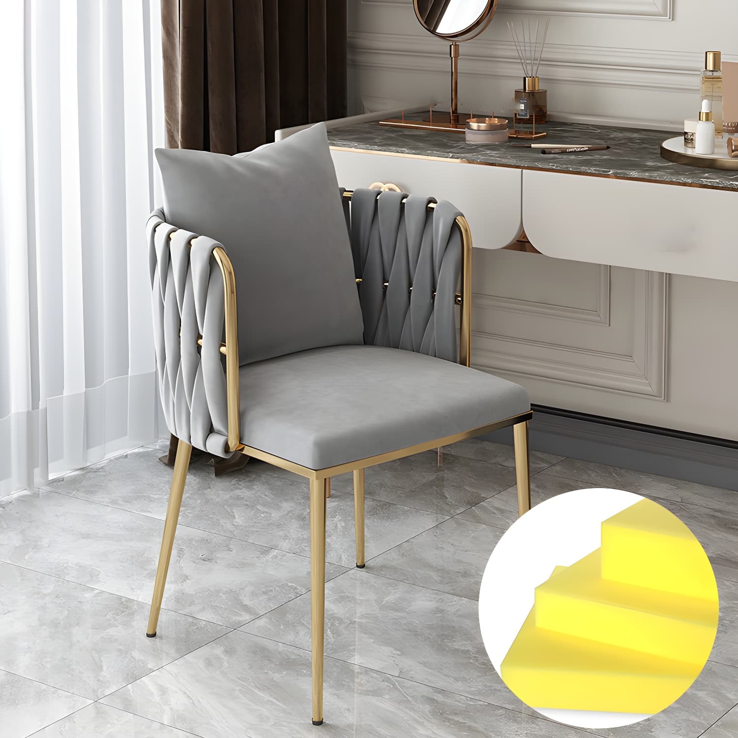 Contemporary Metal Dining Room Chairs Velvet Armless Dining Chairs for Home Use - image 12