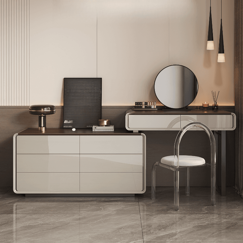 Multi-Purpose Vanity Set with Lighting, Scalable Telescopic Design, Push-Pull 2-in-1 Vanity, Adjustable Touch and Brightness