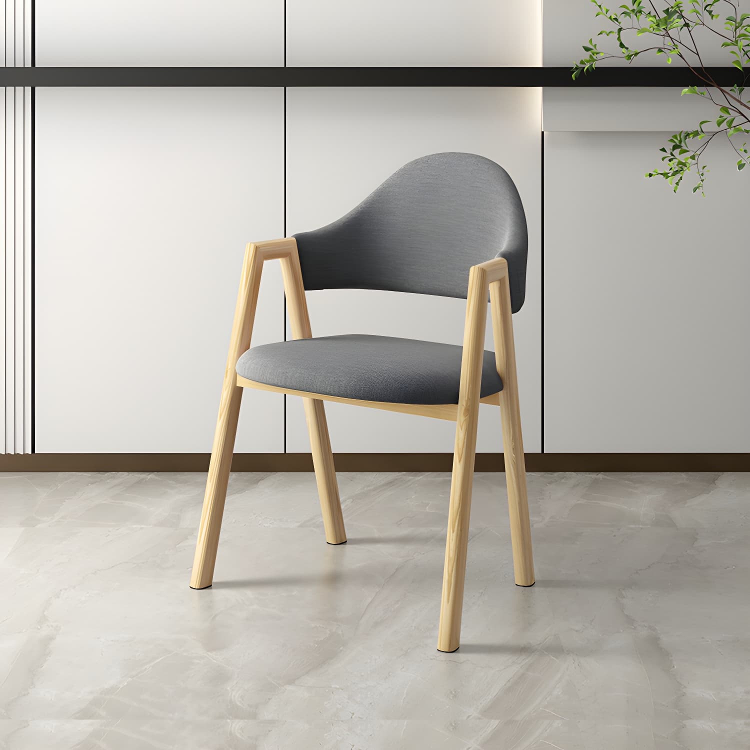 Scandinavian Study Room Metal Arm Chair Colorful Open Dining Chair with Natural Legs - image 21