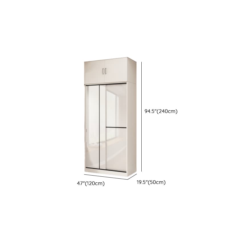 Chalk Modern Timber Self-supporting Wardrobe with Soft Close Door and Clothing Rod, Slipping Mechanism - image 19