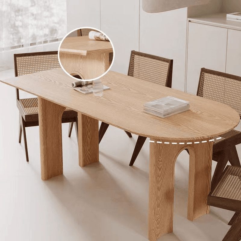 Natural/Espresso Finish/Sand Natural Pine Wood Dining Table for 9 People/for 6 - image 9