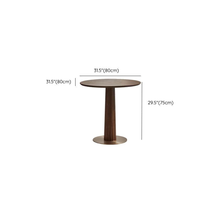 Traditional Brown Wood Dining Table with Wooden Top and Oak Pedestal Base - image 11