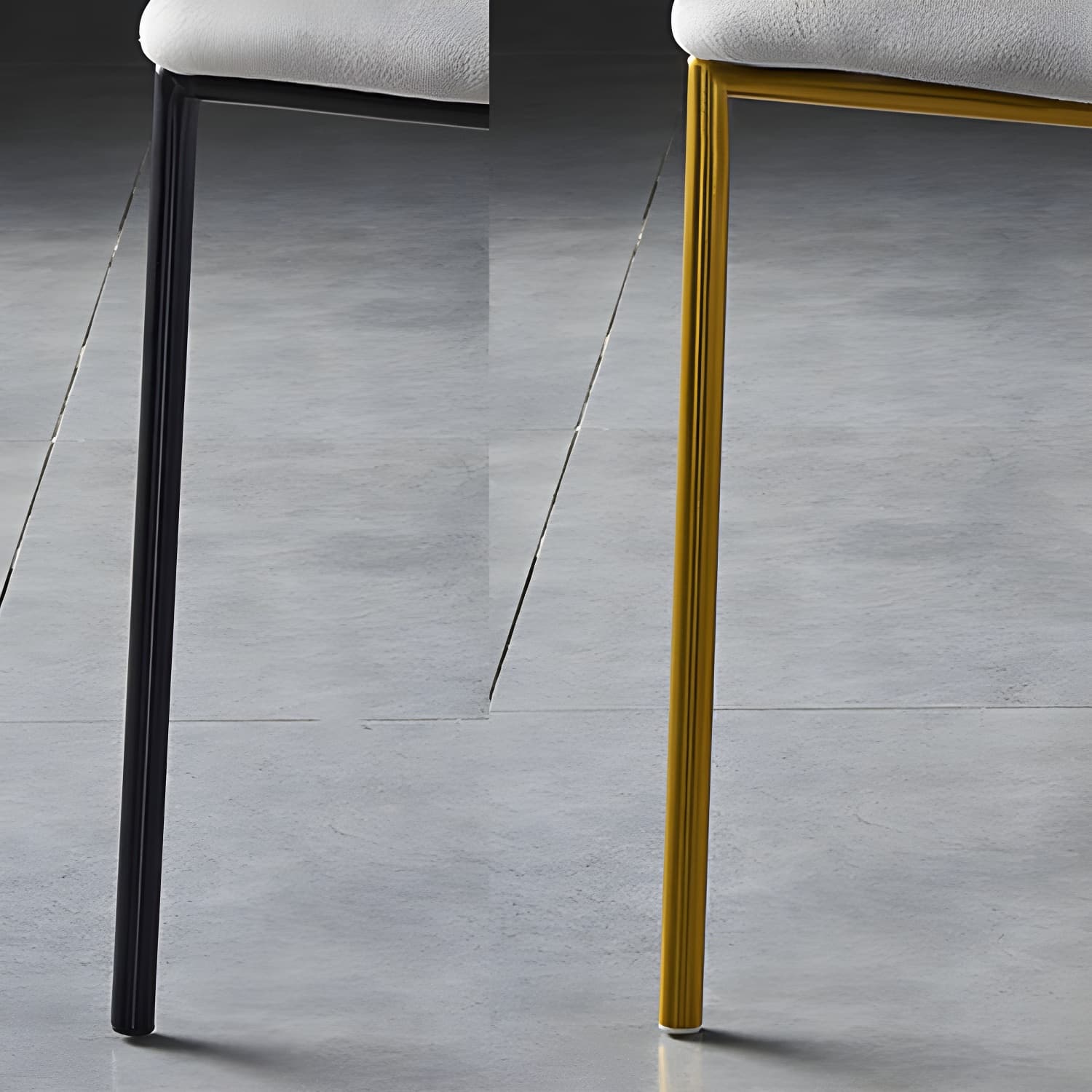 Nordic Style Dining Chairs Armless Open Back Stackable Chairs with Metal Legs - image 18