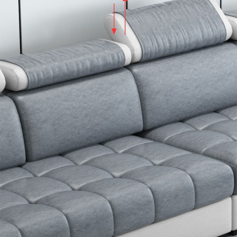 Modern Reversible L-Shape Sectional Sofa with Pillow Top Arm Design and Adjustable Headrest - image 16