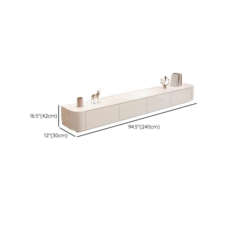 White TV Stand for Sleeping Quarters with Shelf, 2 Drawers, 2 Cabinets, Cable Management, and Gate Doors - image 26