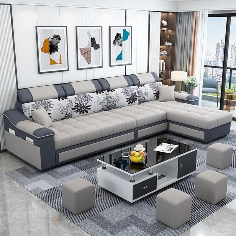 Cushion Back Wood Black 9 Feet Pillow Top Arm Sectional Sofa - image 10