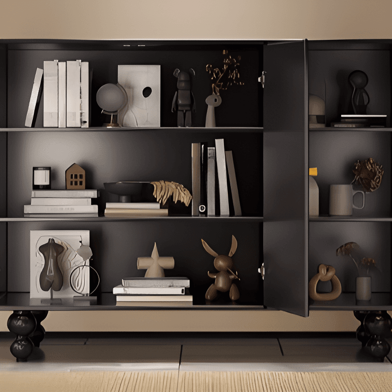 Trendy Rectangle Standalone Accent Cabinet in Ink with Manufactured Wood and Cabinet Knobs - image 16