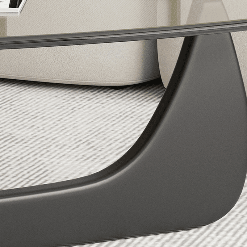 Simplistic Pennels Tempered Glass Single Side Table with Abstract Base Indoor Use - image 8