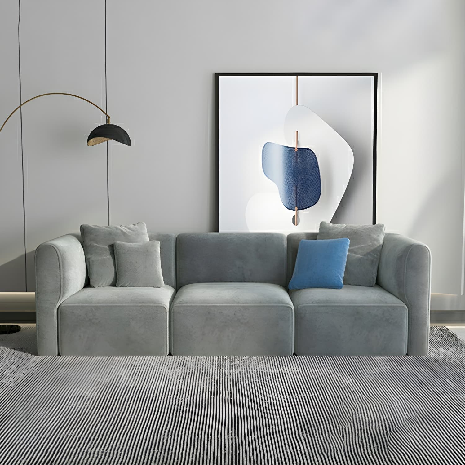 Flannel Upholstered Sectional Sofa in 2 Piece Set - Cozy, Stylish and Comfortable - image 4