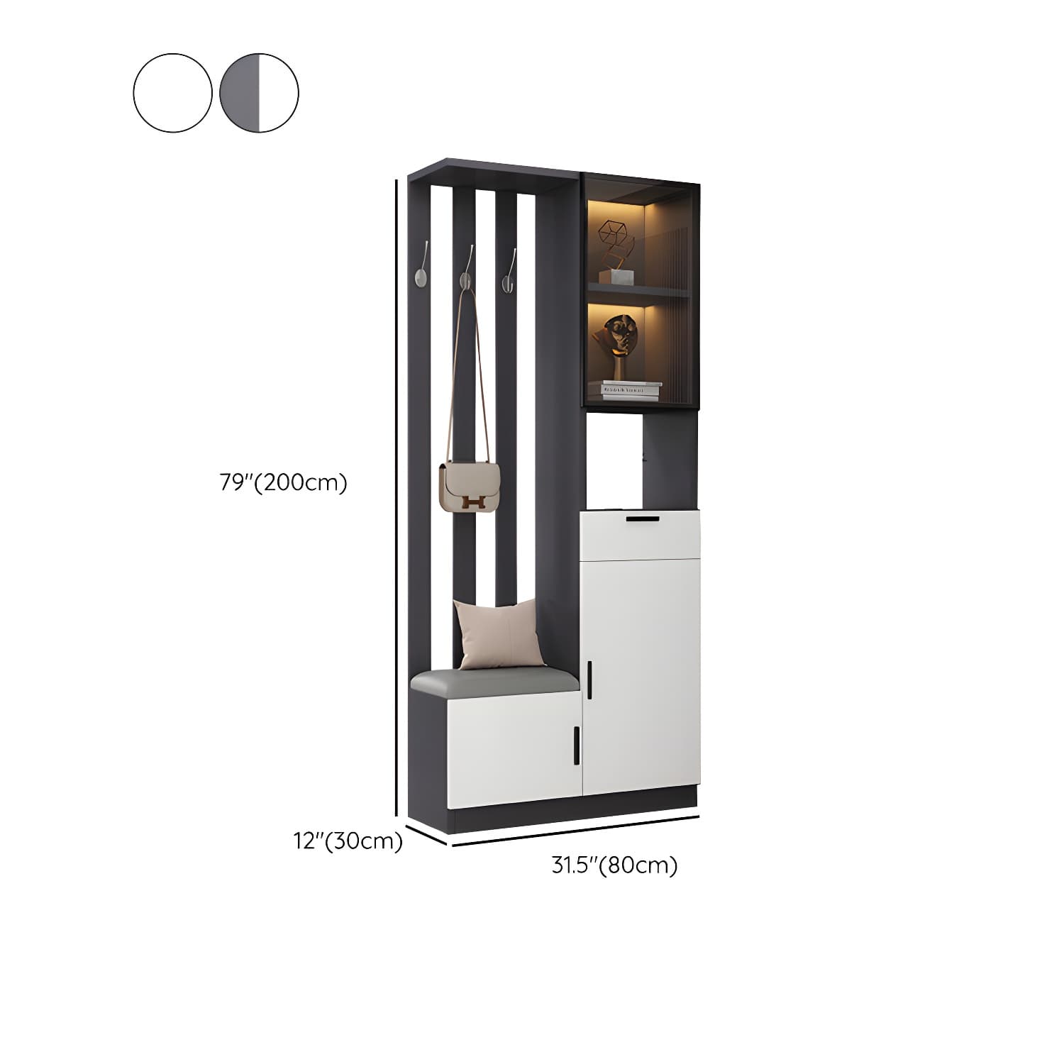 Contemporary Style Wooden 3-door Accent Cabinet with Drawer and Shelf - image 13