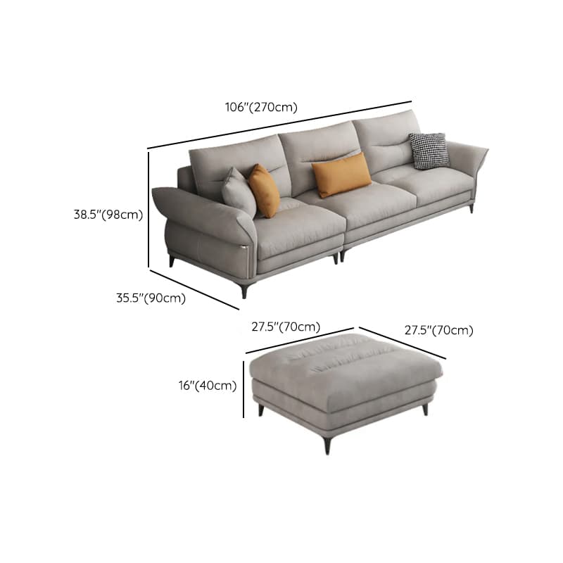 L-Shape/Straight Reversible/Horizontal Sofa Chaise/Sofa with Natural Wood Frame for Seats 5 - image 14