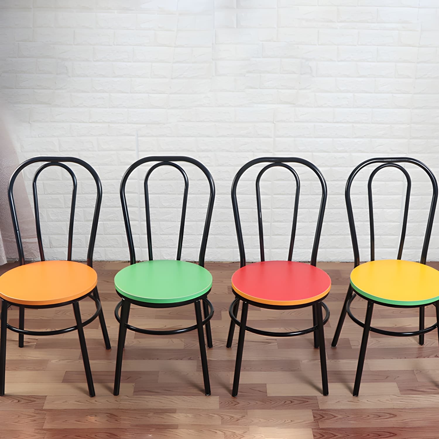 Contemporary Metal Dining Room Chairs Open Back Dining Armless Chair for Home Use - image 14