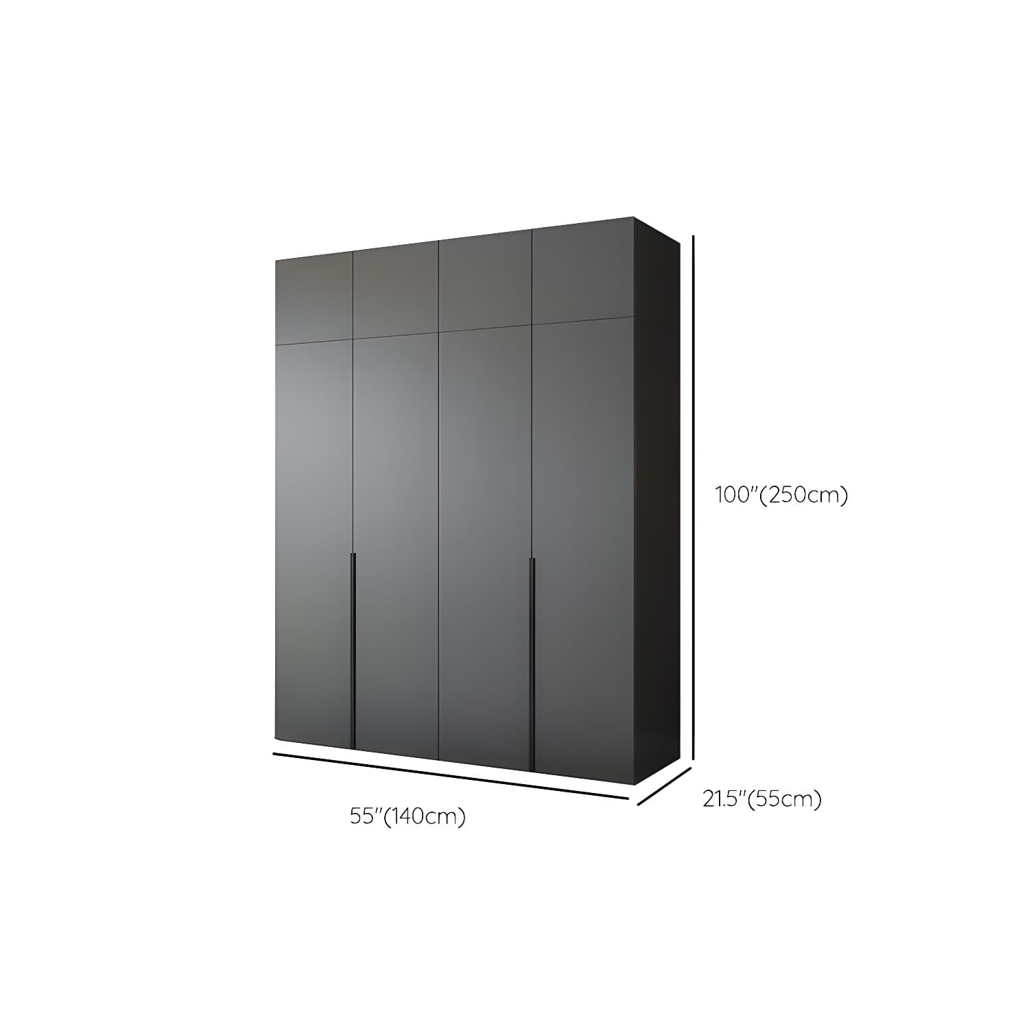 Black Wardrobe Armoire with Garment Rod Wood Wardrobe Closet - image 20