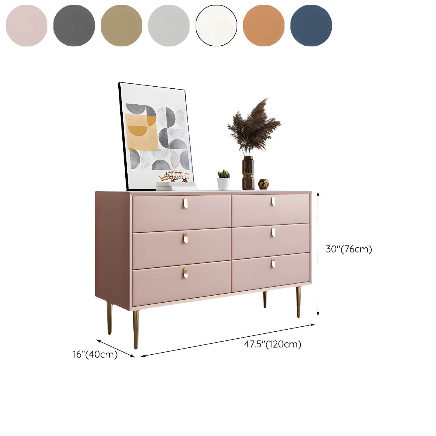 15.6-inch W Storage Chest Classic Glam Dresser with 5/6/7/9 Drawers - image 23