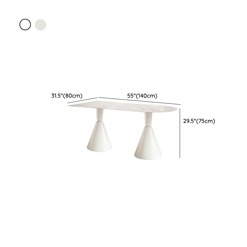 Simplistic Dining Table with Chalk Stone Top, Fixed Table, Seats 4 to 8, Scratch-immune - image 20