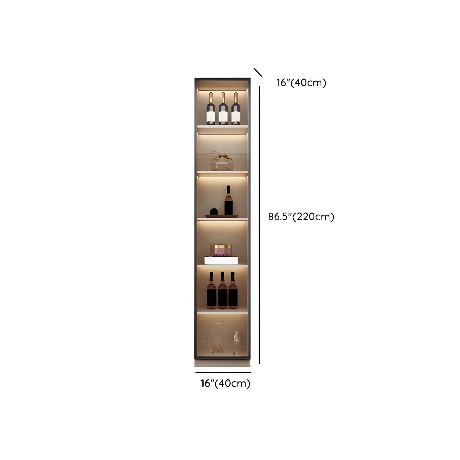 Modern Wood Cabinet with Glass Doors and Non-adjustable Shelves - image 9