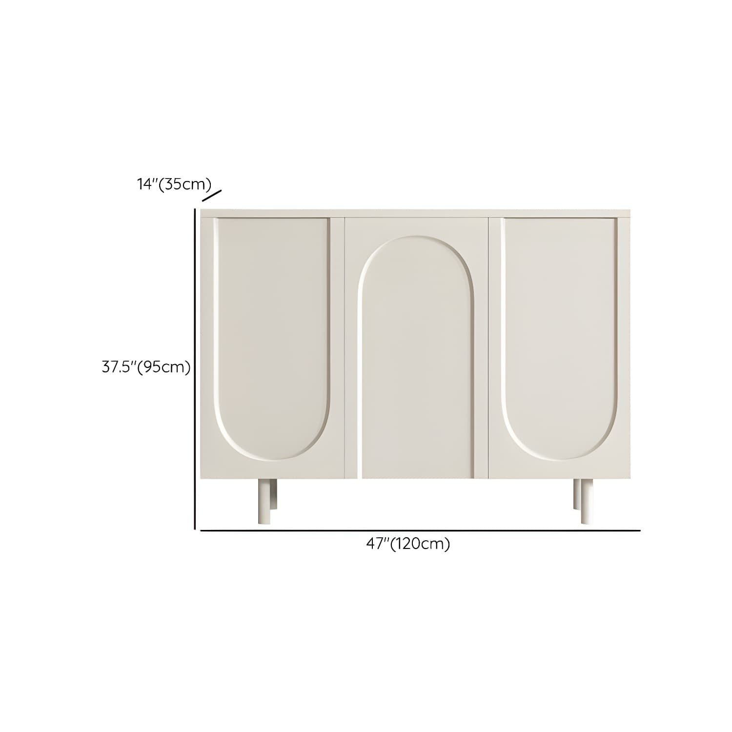 Modern Living Room Manufactured Wood Buffet Sideboard in White - image 12