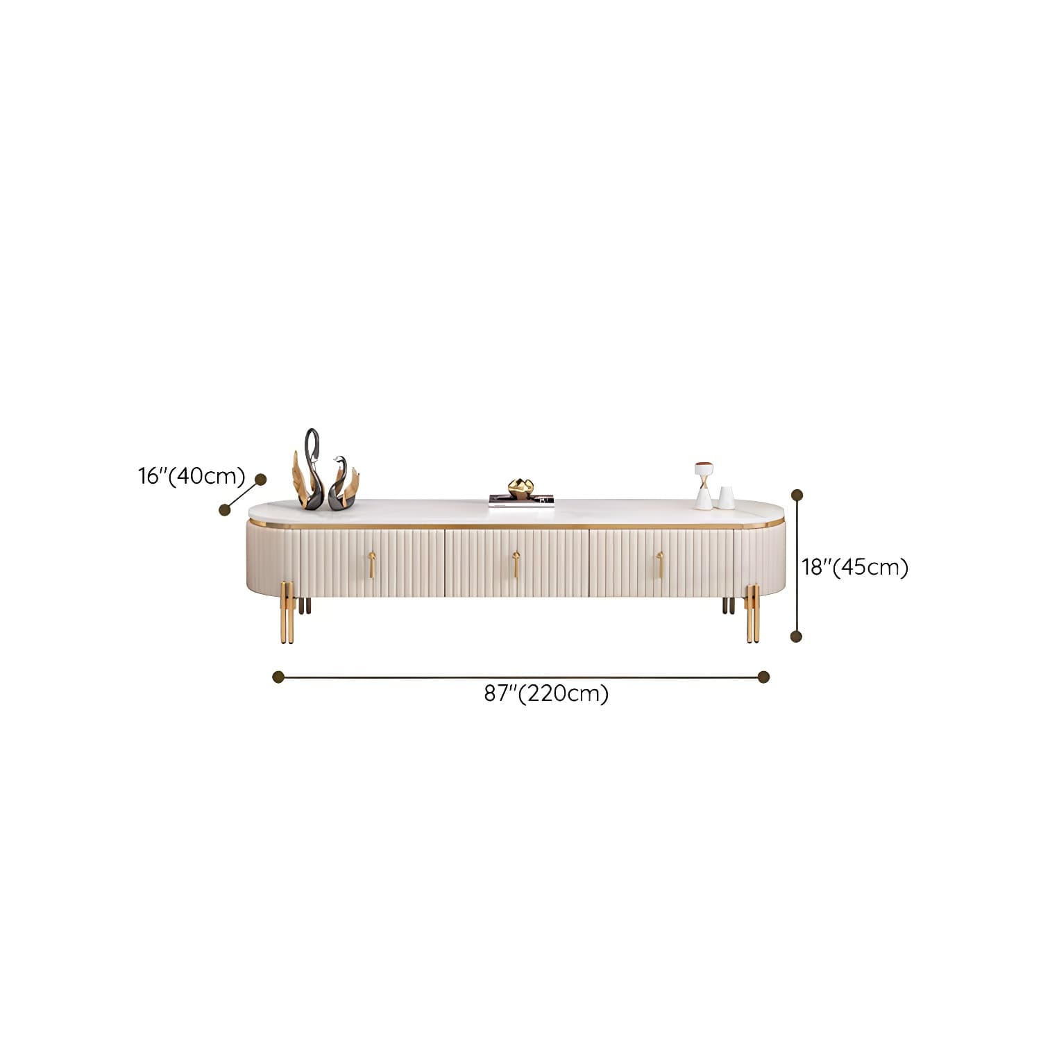 White TV Cabinet Modern Style TV Stand with Storage for Living Room - image 13