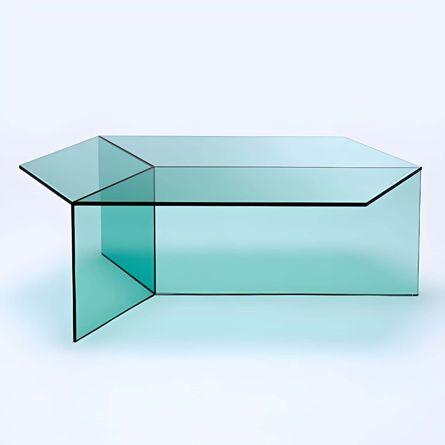 Geometric Clear Acrylic Coffee Table Modern Colored Cocktail Table - image 14