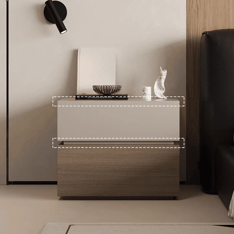 Organic Modern Nightstand With Drawer Organization Featuring 2 Drawers and Real Wood Countertop - image 9