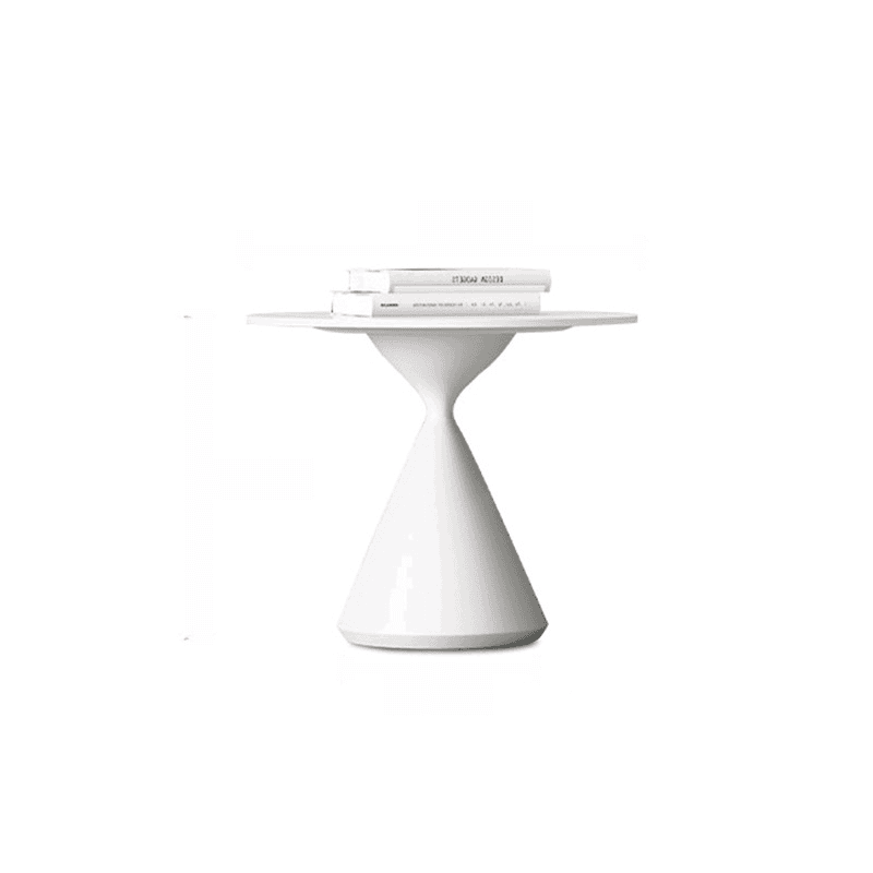 Single/Nesting Postmodern Circular-shaped Chalk/Ink Sintered Stone Pedestal Base Side Table