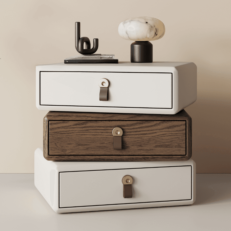 Organic Modern Nightstand With Drawer Organization Featuring 3 Drawers and Pleather Countertop - image 14