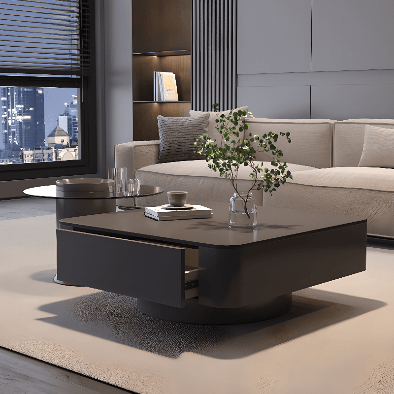 Nested Square Side Table with 2 Drawers - image 8
