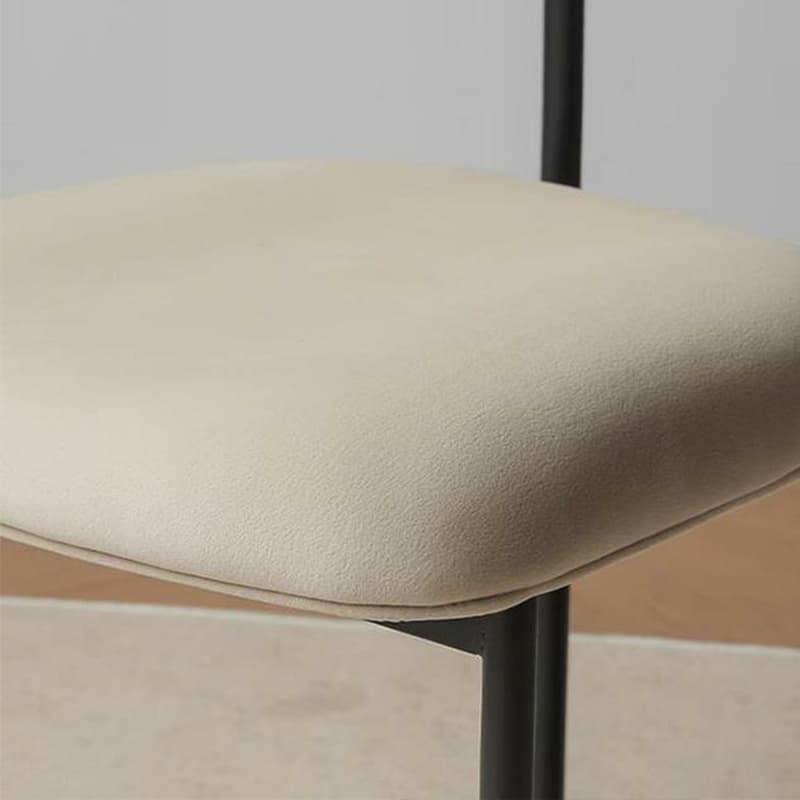 Modern Upholstered Side Chair with Black Metal Legs and Low Back - image 13