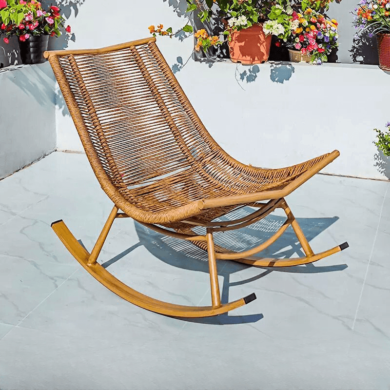 Cocoa Craftsman Wicker Front Porch Rocking Chairs with Separable Pillowcase - image 17