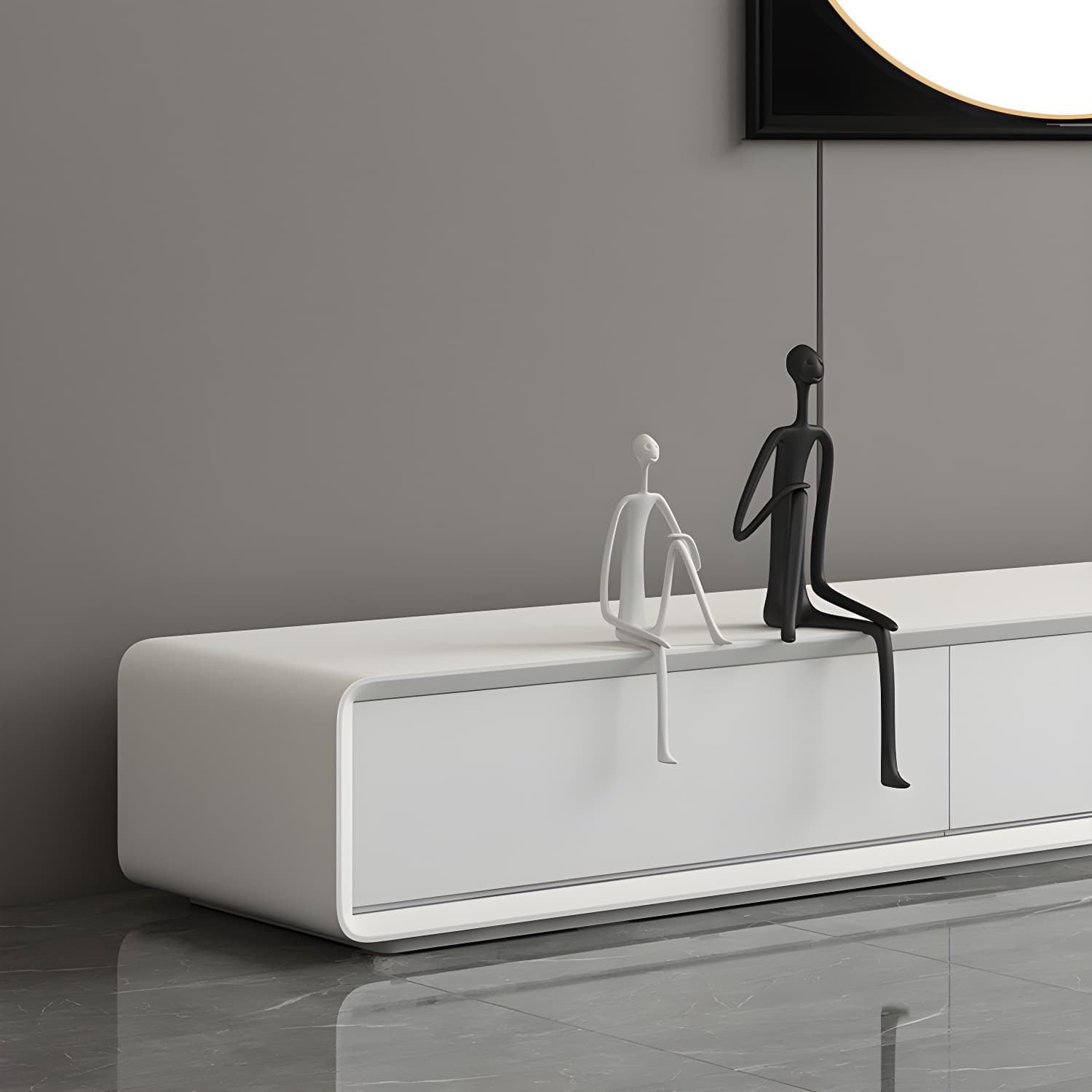 16 - Inch D White TV Console with Glide Drawer Included , Contemporary TV Stand - image 6