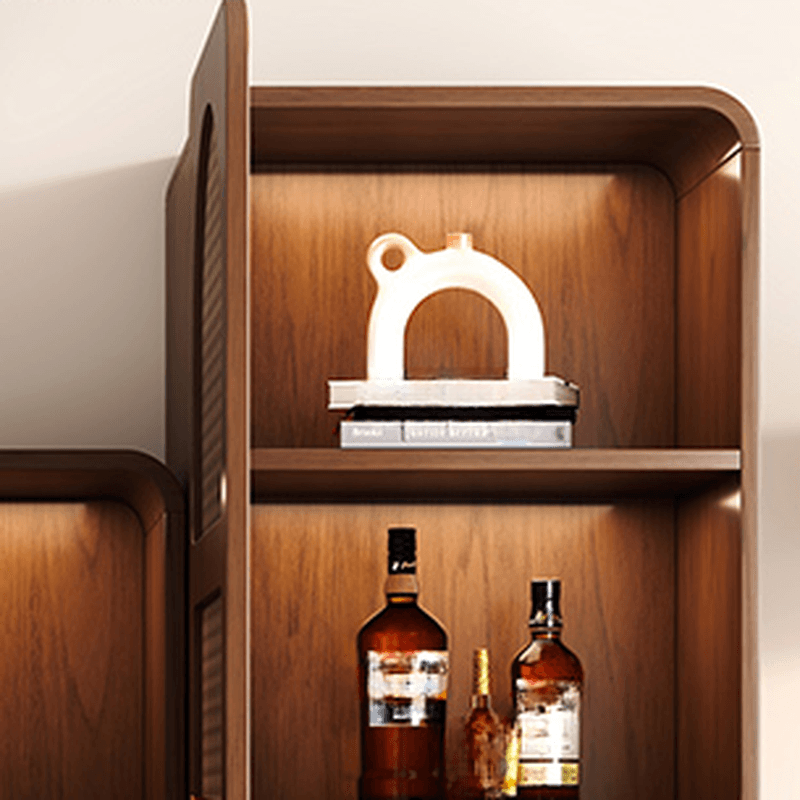 Simple Rectangular Accent Cabinet with Storage, Engineered Wood Countertop, Pull Knobs, Auburn Top, and Soft Close Drawer - image 6