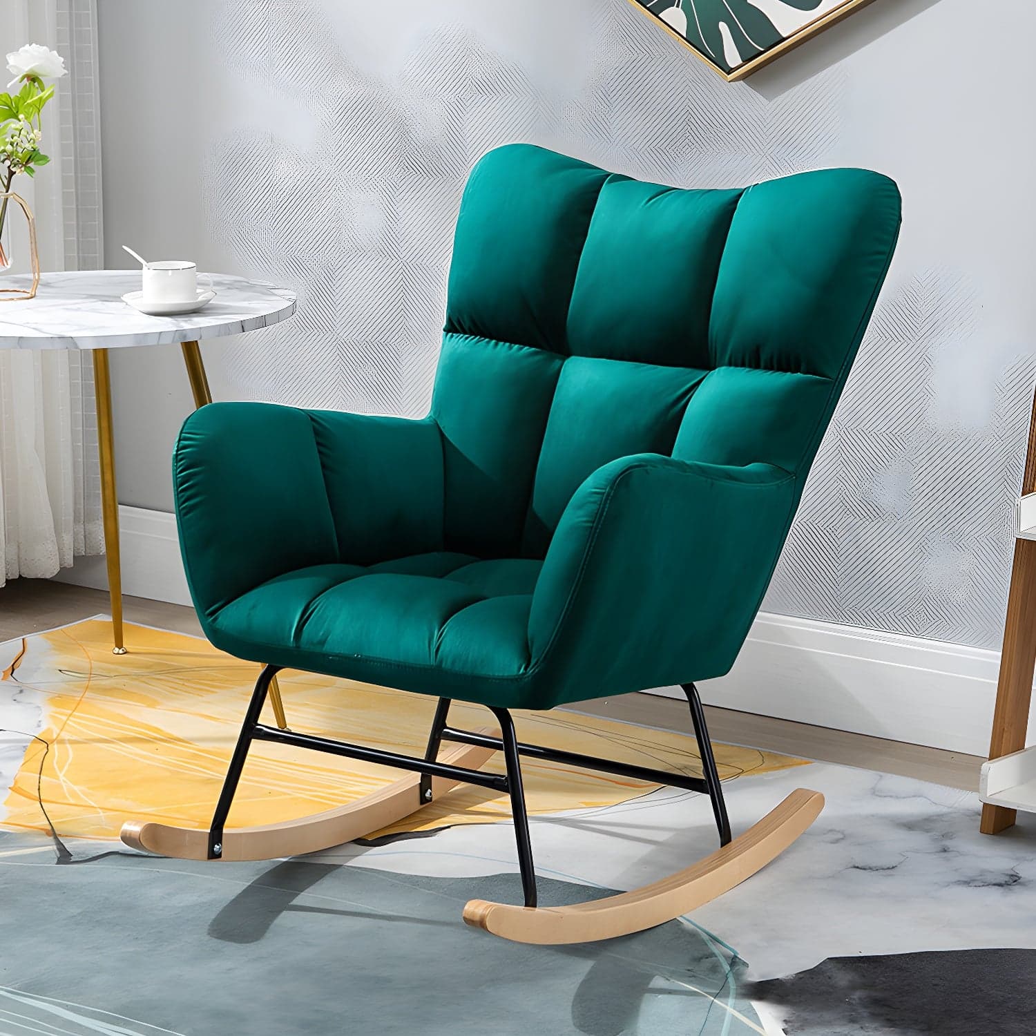 Simple Nordic Style Rocking Chair Balcony Lounge Recliner Sofa Rocking Chair - image 4