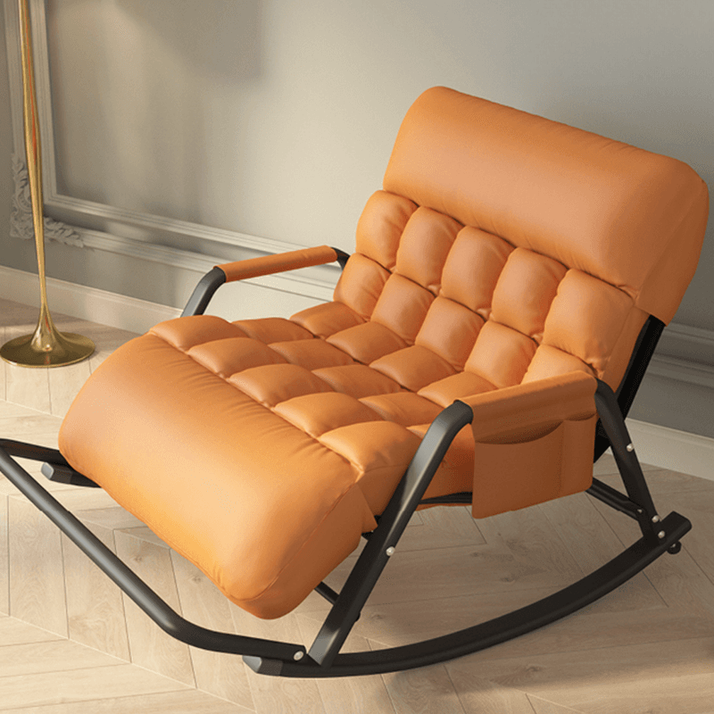 Black/Grey/Cerulean Simple Upholstered Rocking Seat for 2 with Padded Track Arm - image 10